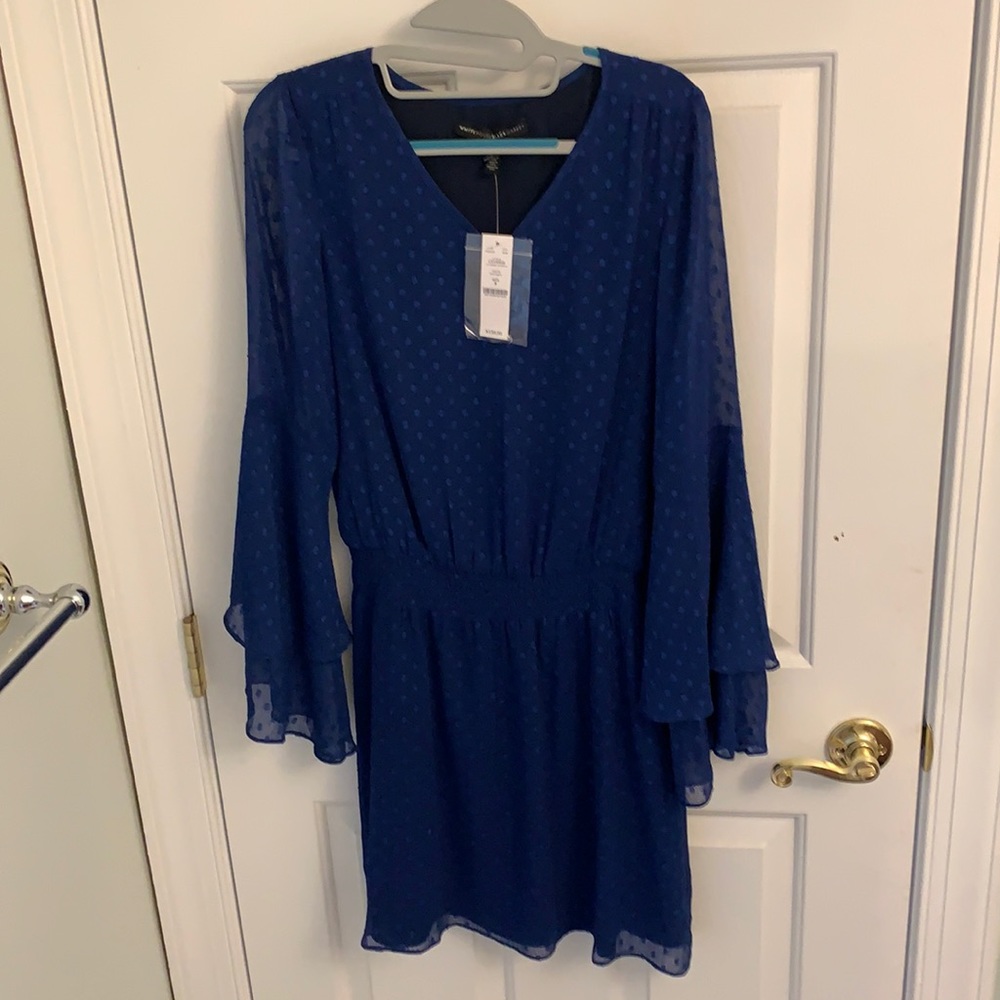 Blue White House Black Market Dress